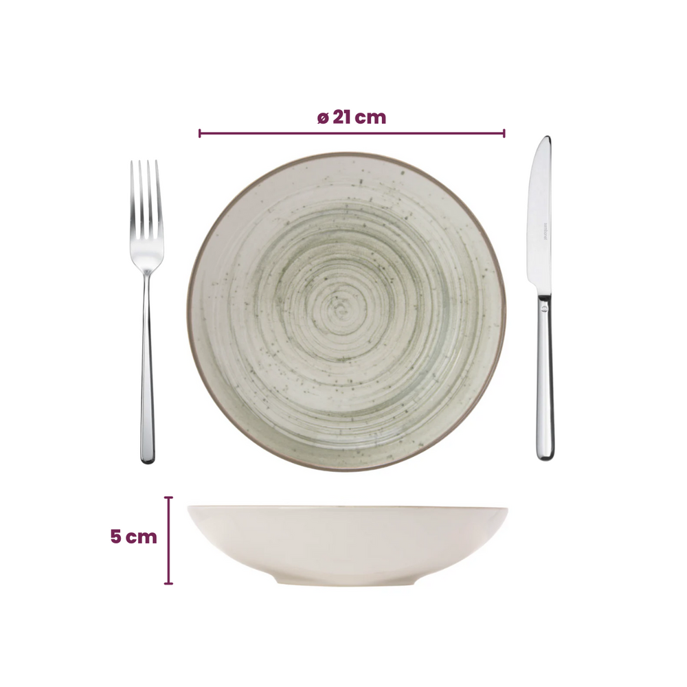 Cosy & Trendy Tiefe Teller Sintra Ivy Green ø 21 cm - 4 Stück