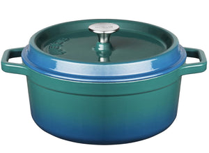 Sola Bräter mit Deckel Blau - ø 24 cm / 3.5 liter - Emaillierte Antihaftbeschichtung