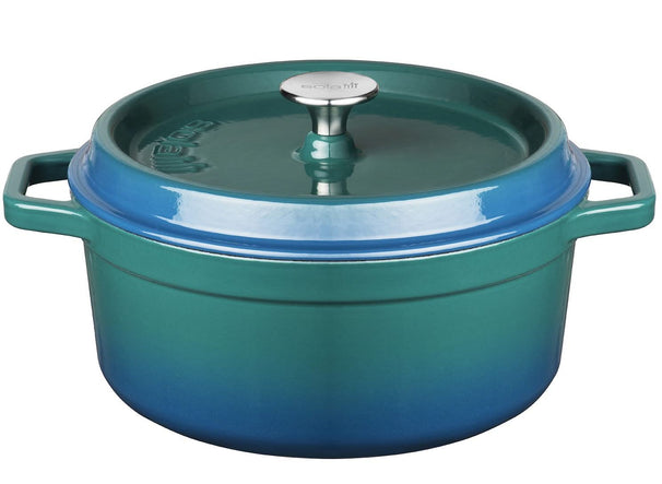 Sola Bräter mit Deckel Blau - ø 24 cm / 3.5 liter - Emaillierte Antihaftbeschichtung