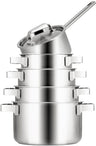 Sola Topfset Ruby - Edelstahl - Kochtopf ø 16, 18, 20, 24 cm & Stielkasserolle ø 16 cm - Induktionsgeeignet - 5-teilig