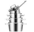 Sola Topfset Diamond 4-teilig – Edelstahl – downdraft-geeignet – Kochtöpfe Ø 16, 18, 20 cm & Stieltopf Ø 16 cm – geeignet für alle Herdarten