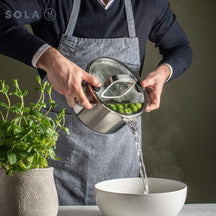 Sola Topfset Juvia 5-teilig – Edelstahl – downdraft-geeignet – Kochtöpfe Ø 16, 18, 20, 24 cm & Stieltopf Ø 16 cm – geeignet für alle Herdarten