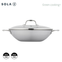 Sola Wokpfanne mit Deckel Green Cooking Ø 32 cm – ohne Antihaftbeschichtung – geeignet für alle Wärmequellen