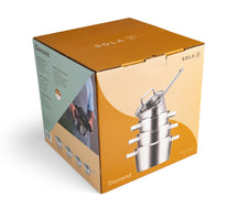 Sola Topfset Diamond 4-teilig – Edelstahl – downdraft-geeignet – Kochtöpfe Ø 16, 18, 20 cm & Stieltopf Ø 16 cm – geeignet für alle Herdarten