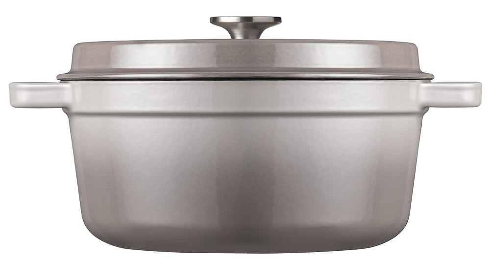 Sola Bräter mit Deckel Gusseisen - Grau - ø 28 cm / 5 Liter - Emaillierte Antihaftbeschichtung