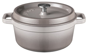 Sola Bräter mit Deckel Gusseisen - Grau - ø 24 cm / 3.2 Liter - Emaillierte Antihaftbeschichtung