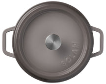 Sola Bräter mit Deckel Gusseisen - Grau - ø 28 cm / 5 Liter - Emaillierte Antihaftbeschichtung