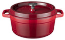 Sola Bräter mit Deckel Gusseisen - Rot - ø 28 cm / 5 Liter - Emaillierte Antihaftbeschichtung