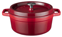 Sola Bräter mit Deckel Gusseisen - Rot - ø 28 cm / 5 Liter - Emaillierte Antihaftbeschichtung