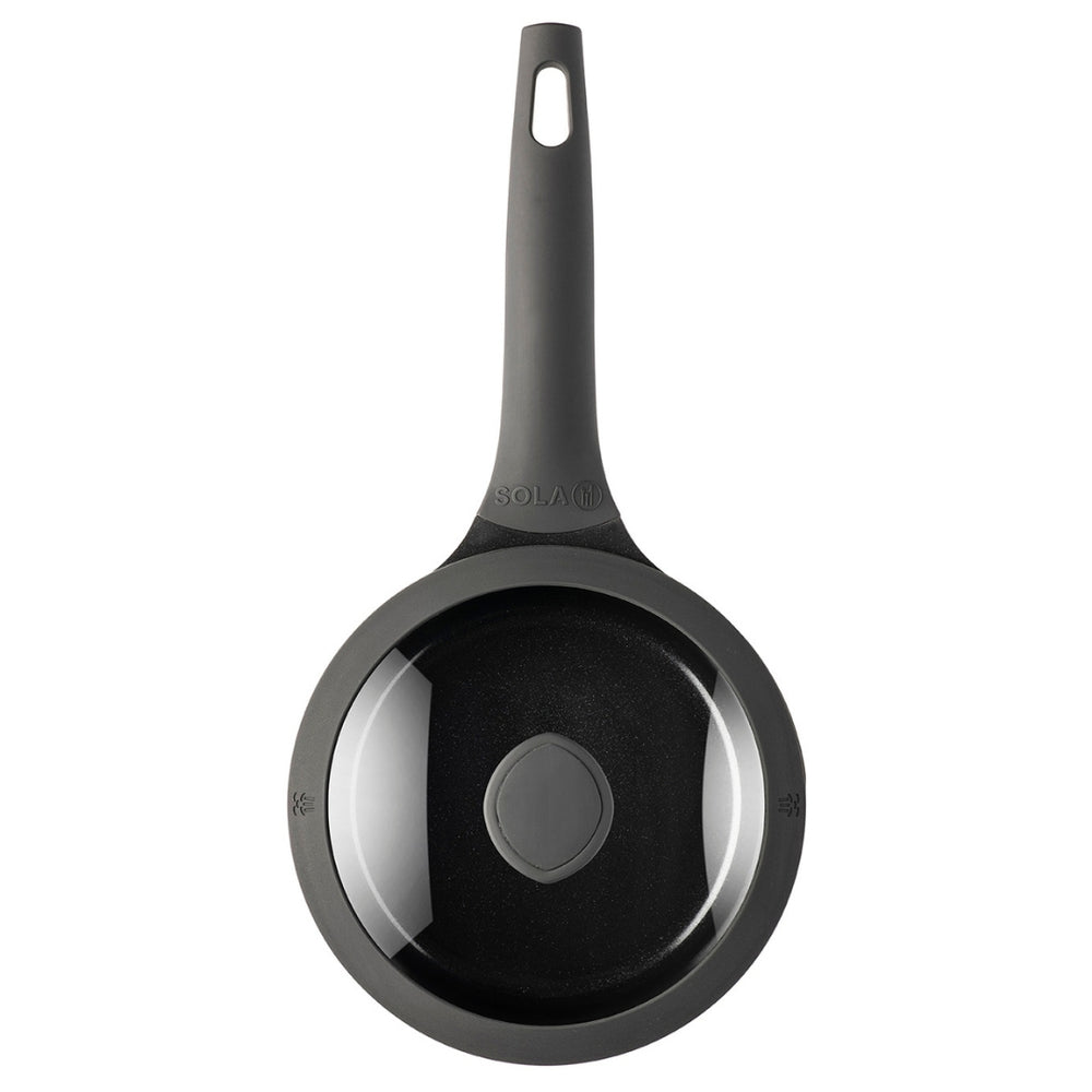 Sola Stielpan mit Deckel Ceramic Deluxe - Keramische Antihaftbeschichtung - ø 18 cm / 1,5 Liter - geeignet für alle Wärmequellen