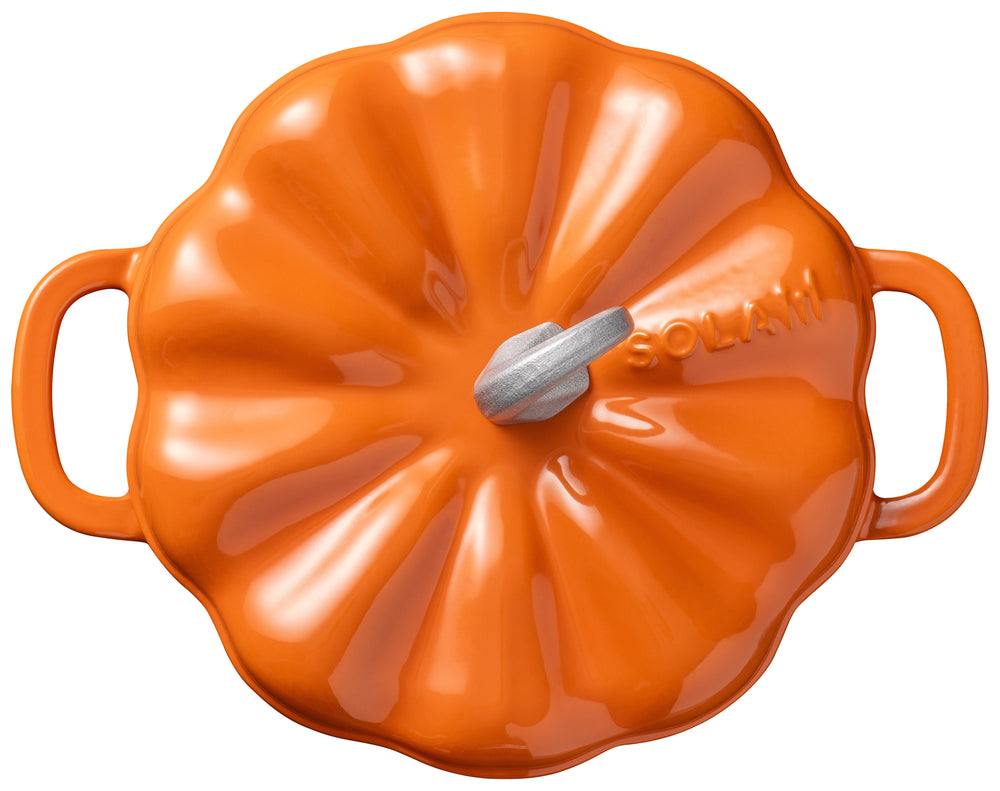 Sola Bräter Kürbis Orange - Gusseisen - ø 24 cm / 2,8 Liter - emaillierte Antihaftbeschichtung