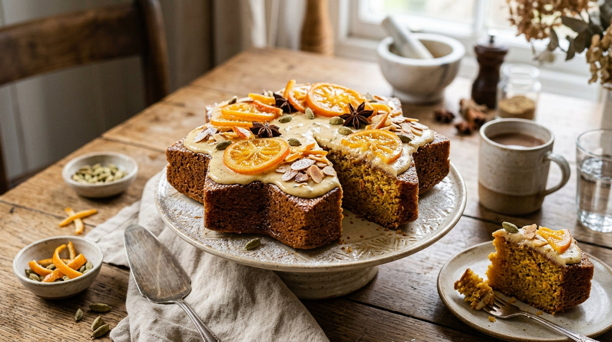 Ein festlicher Kuchen, der sofort die Show am Tisch stiehlt.
