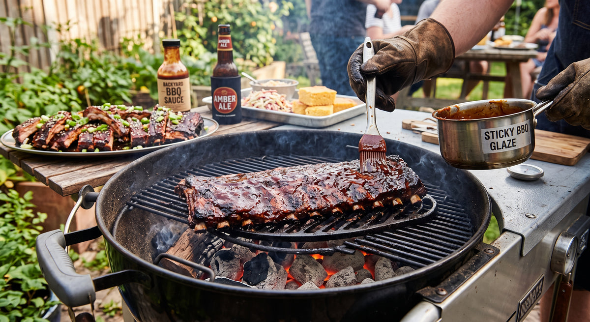 Langsam gegrillt, glasig von der Sauce und einfach unwiderstehlich.