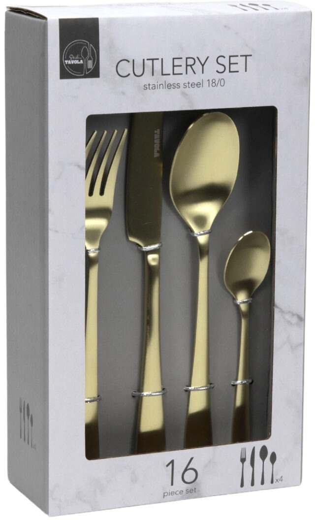 Studio Tavola Besteckset – Champagner – 16-teilig / 4 Personen
