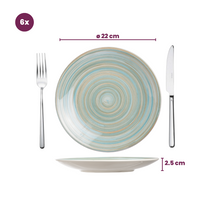 Cosy & Trendy Frühstücksteller Turbolino Blau ø 22 cm - 6 Stück