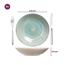 Cosy & Trendy Tiefe Teller Turbolino Blau ø 21 cm - 6 Stück
