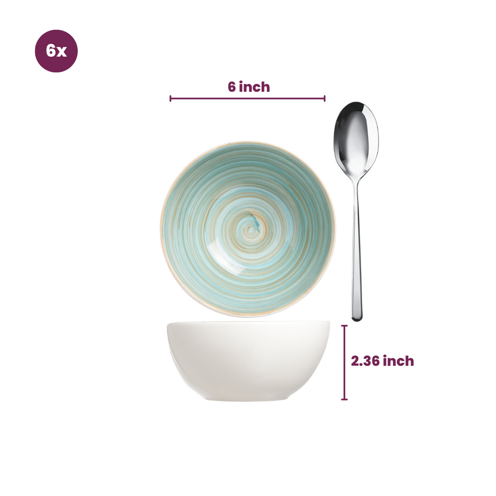 Cosy & Trendy Suppenschalen Turbolino Blau ø 15 cm - 6 Stück / 500 ml - 6 Stück