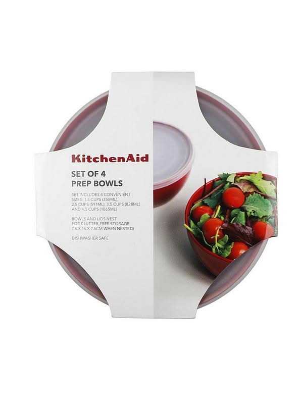 KitchenAid Schüsseln Core Kaiserrot Kunststoff 4er - Aufbewahrungsset bis 1,06L