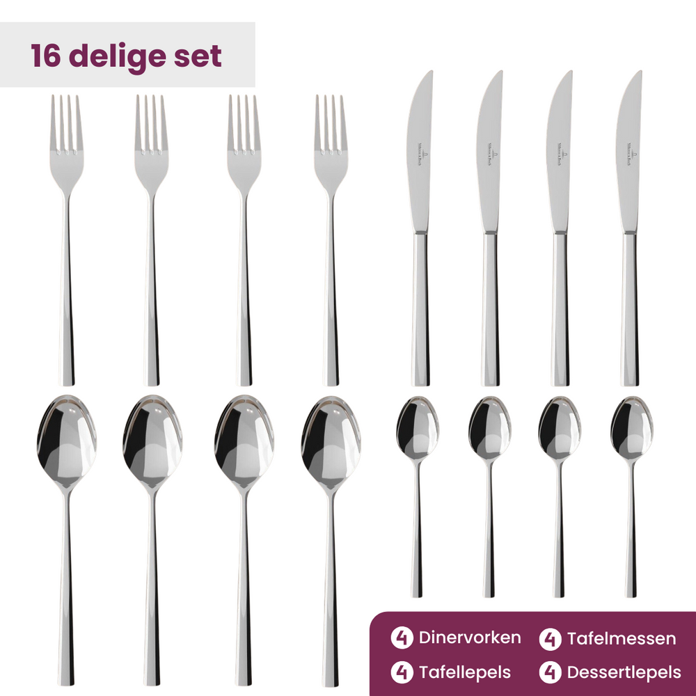 Villeroy & Boch Besteckset Piemont - 18/10 - 16-teilig