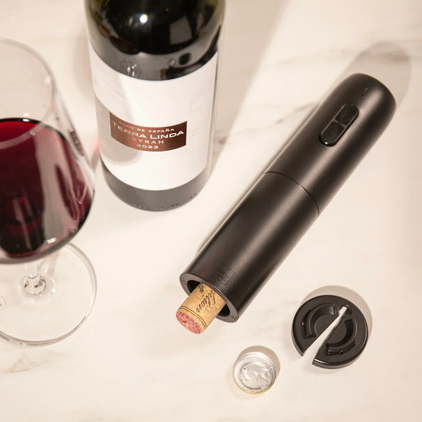 Vacu Vin Elektrischer Weinöffner + Folienschneider - Schwarz