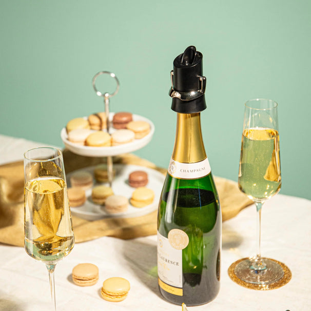 Vacu Vin Champagnerstopfen und Ausgießer - Schwarz