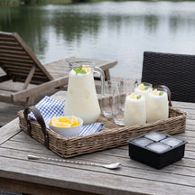 Cocktail-Set Vanessa - Karaffe 1,6 L mit 6 Longdrinkgläsern 390 ml, Barlöffel & Eiswürfelform
