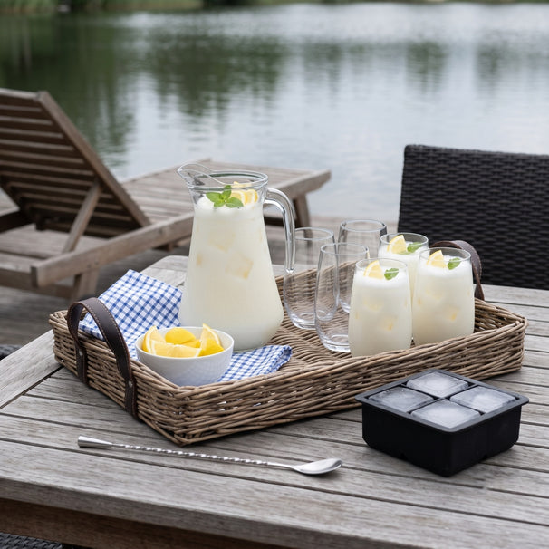 Cocktail-Set Vanessa - Karaffe 1,6 L mit 6 Longdrinkgläsern 390 ml, Barlöffel & Eiswürfelform