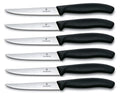 Victorinox Steakmesser Wellenschliff Swiss Classic Schwarz - 6 Stück