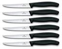 Victorinox Steakmesser Wellenschliff Swiss Classic Schwarz - 6 Stück