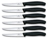 Victorinox Steakmesser Wellenschliff Swiss Classic Schwarz - 6 Stück