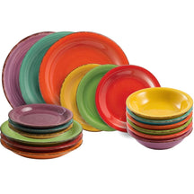 Villa d'Este Home Geschirrset Baita Multicolor 18-teilig / 6 Personen - 6 Speiseteller, 6 Frühstücksteller und 6 Suppenteller