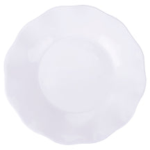 Villa d'Este Home Geschirrset Scallop Weiß Opalglas 18-teilig / 6 Personen - 6 Speiseteller, 6 Frühstücksteller und 6 Suppenteller
