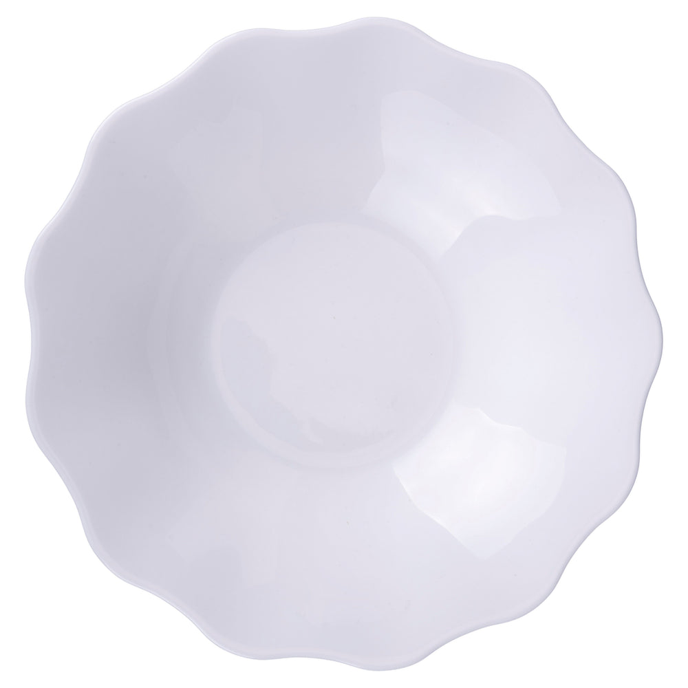 Villa d'Este Home Geschirrset Scallop Weiß Opalglas 18-teilig / 6 Personen - 6 Speiseteller, 6 Frühstücksteller und 6 Suppenteller