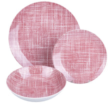 Villa d'Este Home Geschirrset Texture Porzellan 18-teilig / 6 Personen - 6 Speiseteller, 6 Frühstücksteller und 6 tiefe Teller