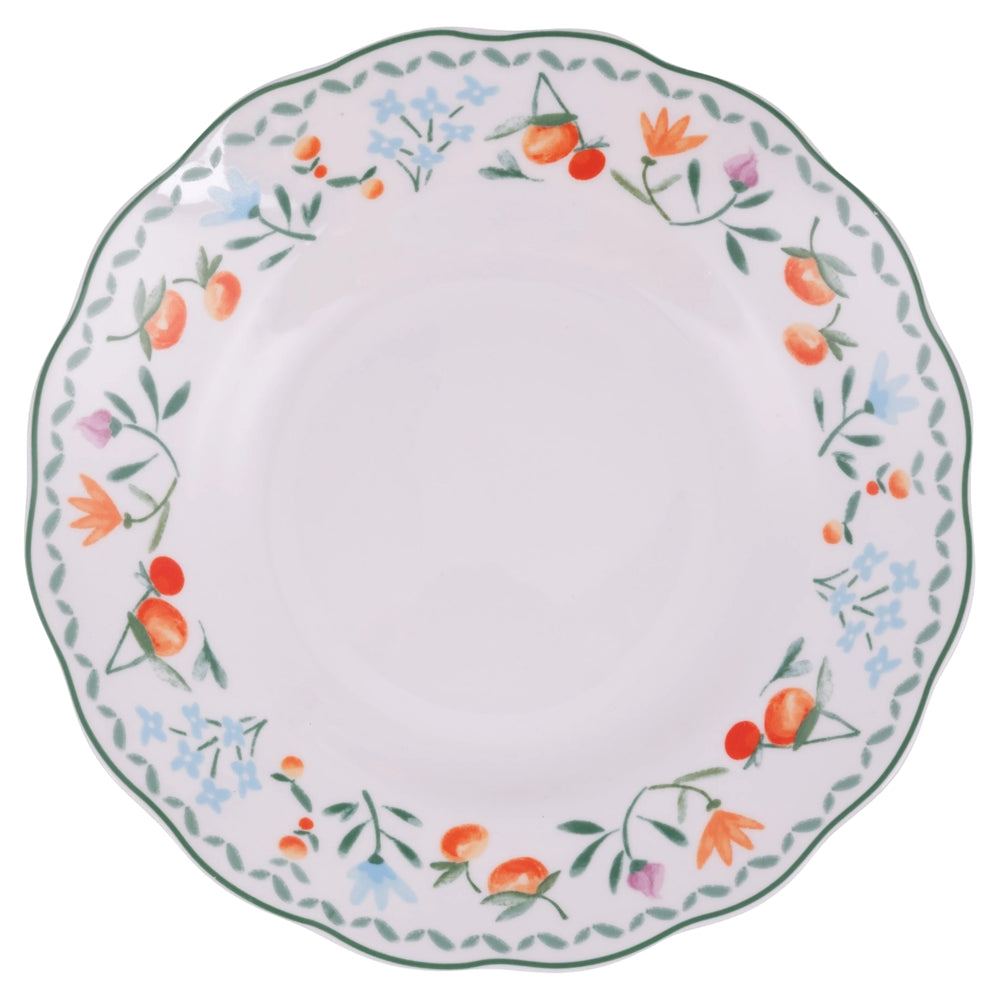 Villa d'Este Home Geschirrset Cherry Flowers Baita 18-teilig / 6 Personen - 6 Speiseteller, 6 Frühstücksteller und 6 Suppenteller