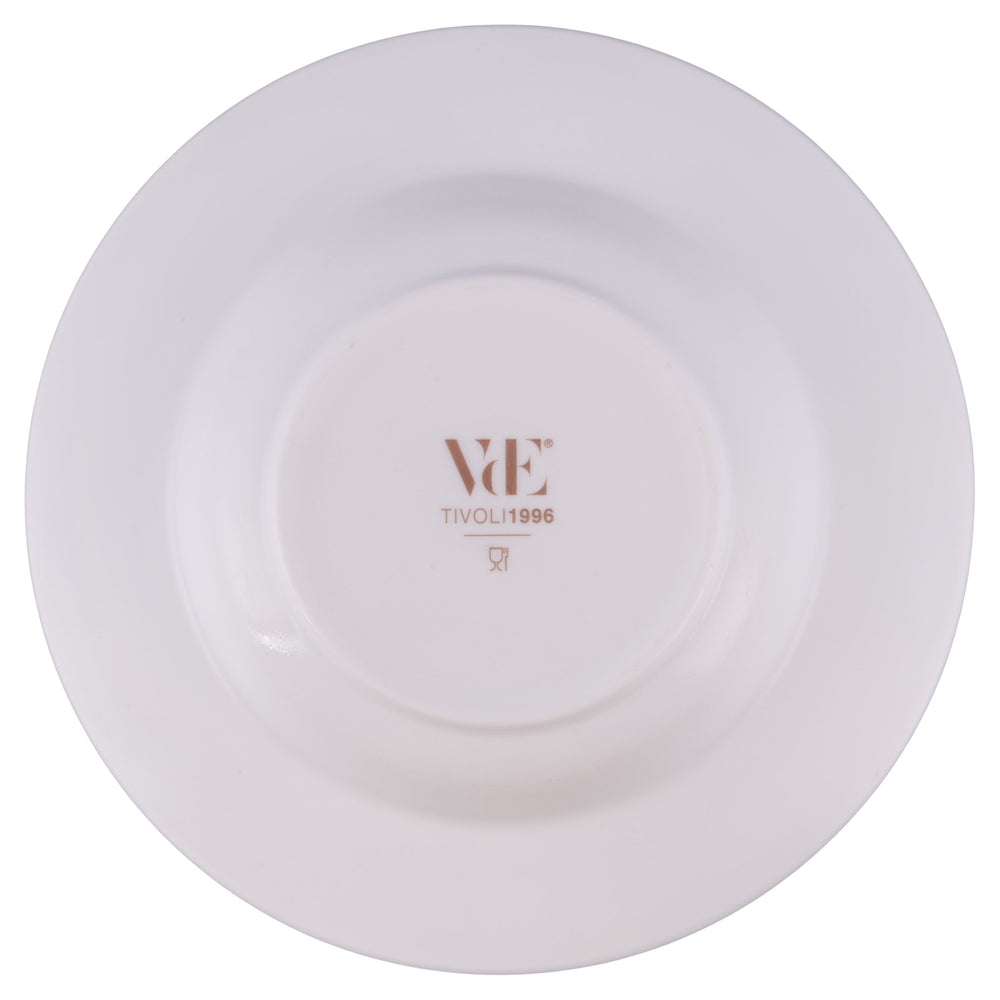 Villa d'Este Home Geschirrset Decor Weiß Opalglas 18-teilig / 6 Personen - 6 Speiseteller, 6 Frühstücksteller und 6 Suppenteller