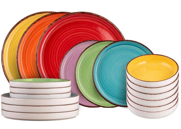 Villa d'Este Home Geschirrset Baita Classic 18-teilig / 6 Personen - 6 Speiseteller, 6 Frühstücksteller und 6 Suppenteller