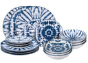 Villa d'Este Geschirrset The Blue Porzellan 18-teilig / 6 Personen - 6 Speiseteller, 6 Frühstücksteller und 6 Suppenteller