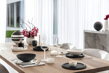Villeroy & Boch Geschirrset La Boule Schwarz / Weiß 7-teilig / 2 Personen - 2 Schalen, 2 Teller, 2 Universalplatten und 1 Servierschale
