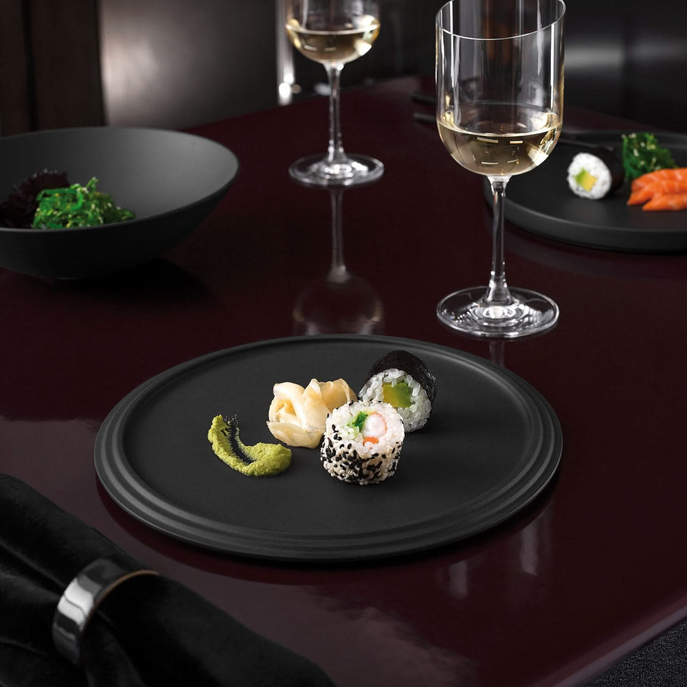 Villeroy & Boch Geschirrset La Boule Schwarz 7-teilig / 2 Personen - 2 Schalen, 2 Teller, 2 Universalplatten und 1 Servierschale