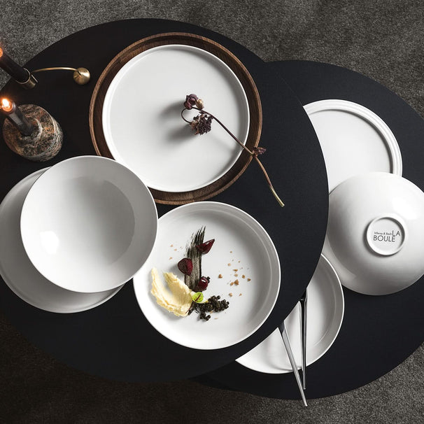 Villeroy & Boch Geschirrset La Boule Weiß 7-teilig / 2 Personen - 2 Schalen, 2 Teller, 2 Universalplatten und 1 Servierschale