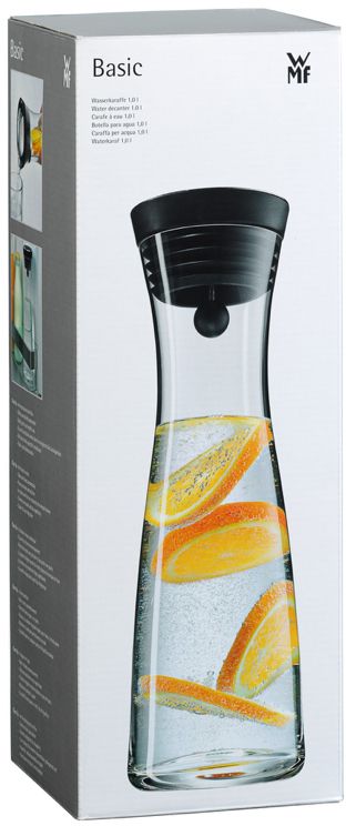 WMF Basic Wasserkaraf - Tropffrei - Schwarz / Silber - 1 Liter