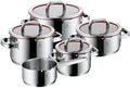 WMF Topfset Function 4  – Edelstahl – 5-teilig – Stielkasserolle ø 16, 20, 20 und 24 cm sowie Stielkasserolle ø 16 cm
