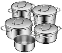 WMF Mini-Topfset – 5-teilig – Stielkasserolle ø 16, 20, 20 und 24 cm sowie Stielkasserolle ø 16 cm
