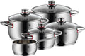 WMF Quality One Topfset – Edelstahl – 5-teilig – Stielkasserolle ø 16, 20, 20 und 24 cm sowie Stielkasserolle ø 16 cm
