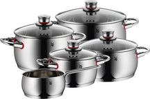 WMF Quality One Topfset – Edelstahl – 5-teilig – Stielkasserolle ø 16, 20, 20 und 24 cm sowie Stielkasserolle ø 16 cm
