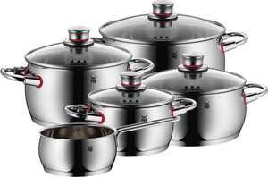 WMF Quality One Topfset – Edelstahl – 5-teilig – Stielkasserolle ø 16, 20, 20 und 24 cm sowie Stielkasserolle ø 16 cm

