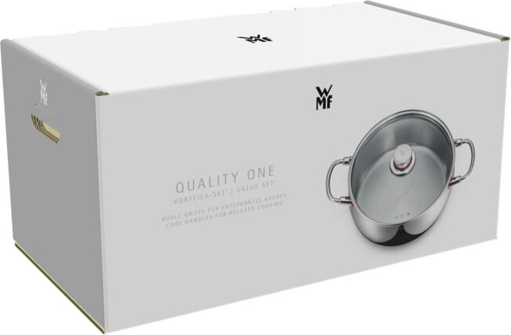 WMF Topfset Quality One - RVS - 5-teilig - Inklusive GRATIS Cookinglife Kochgeschirr Set - Kochtopf ø 16, 20, 20 und 24 cm sowie Stielkasserolle ø 16 cm