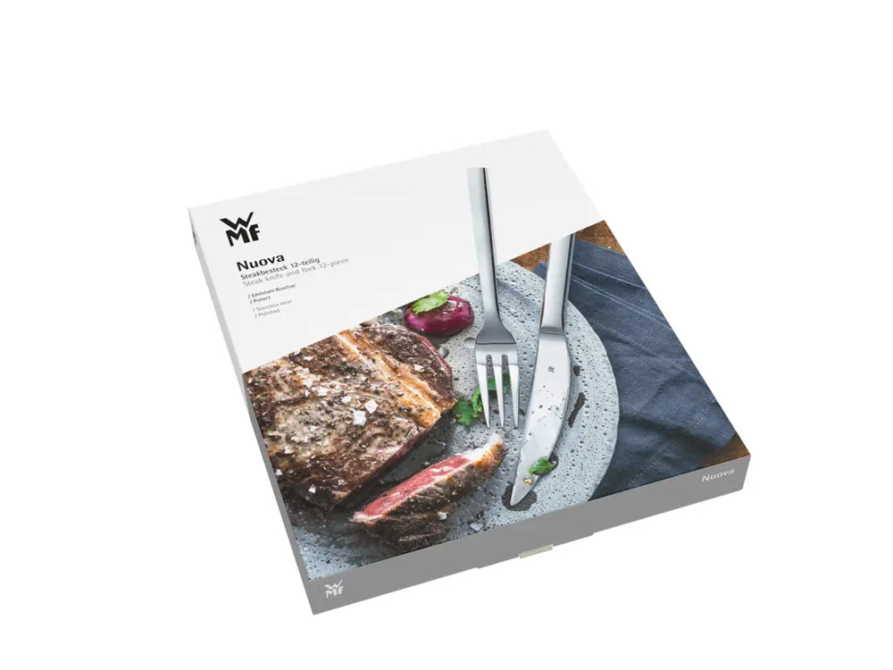 WMF Steakbesteck Nuova 12-teilig - Inklusive GRATIS Cookinglife Pfeffer- und Salzmahlerset