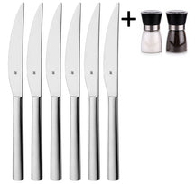 WMF Steakmesser Nuova - 6 Stück - Inklusive GRATIS Cookinglife Pfeffer- und Salzmahlerset